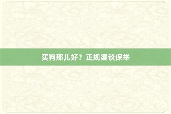 买狗那儿好？正规渠谈保举